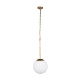 Mercana Edie Brushed Gold Metal w/ Frosted Glass Globe 1-Light Pendant
