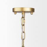Mercana Edie Brushed Gold Metal w/ Frosted Glass Globe 1-Light Pendant