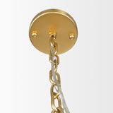 Mercana Edie Brushed Gold Metal w/ Frosted Glass Globe 1-Light Pendant