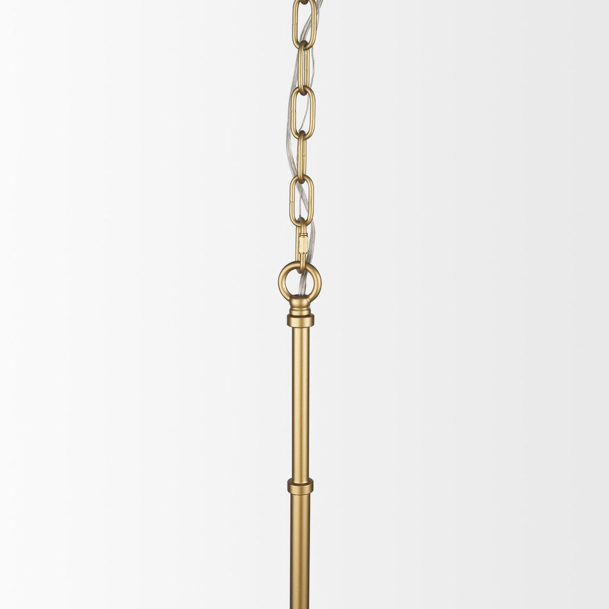 Mercana Edie Brushed Gold Metal w/ Frosted Glass Globe 1-Light Pendant