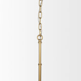 Mercana Edie Brushed Gold Metal w/ Frosted Glass Globe 1-Light Pendant