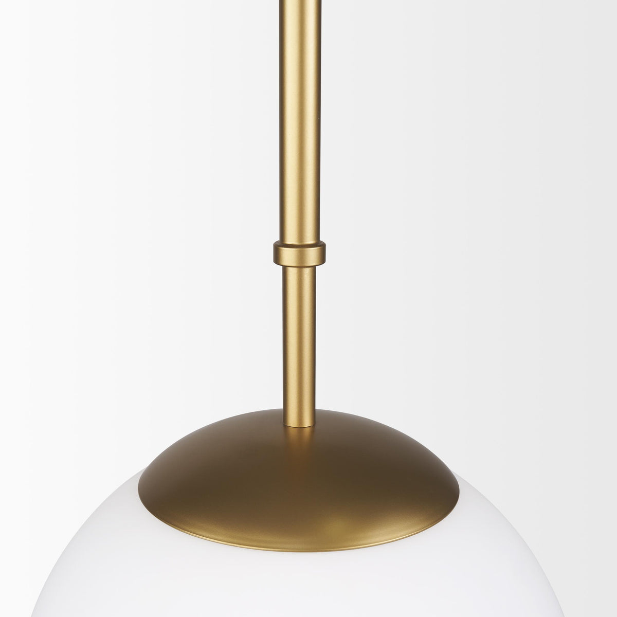 Mercana Edie Brushed Gold Metal w/ Frosted Glass Globe 1-Light Pendant