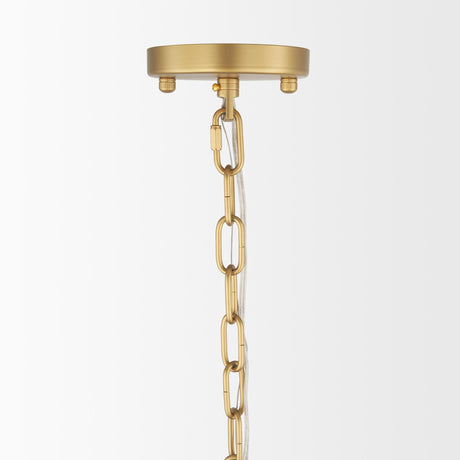 Mercana Barbara Brushed Gold Metal w/ Frosted Glass Globes 18-Light Chandelier