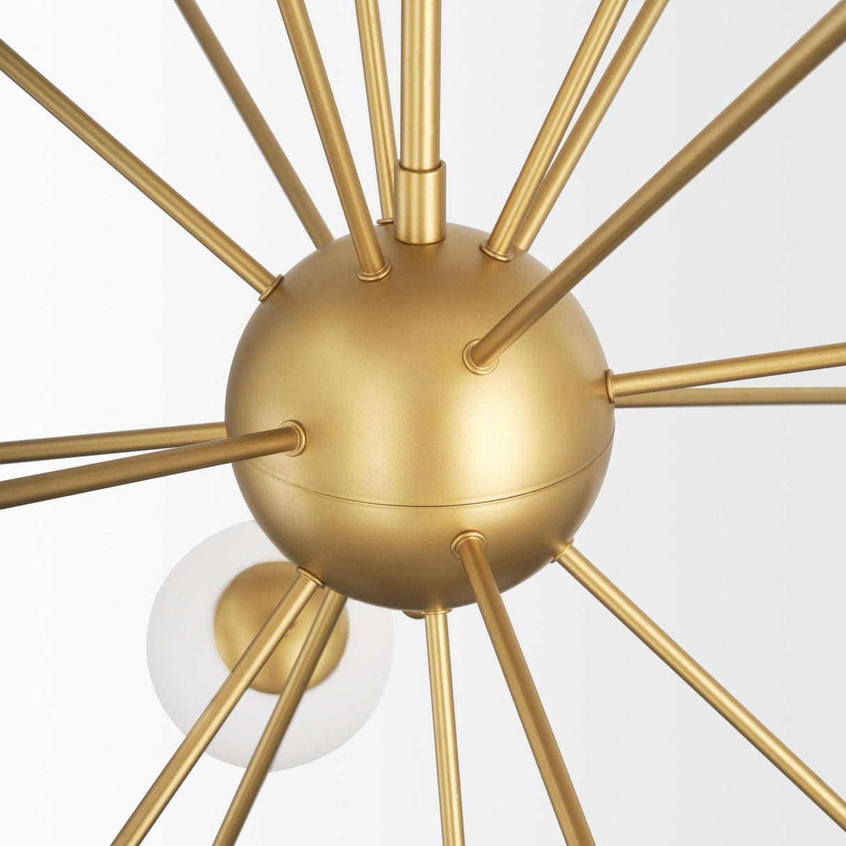 Mercana Barbara Brushed Gold Metal w/ Frosted Glass Globes 18-Light Chandelier