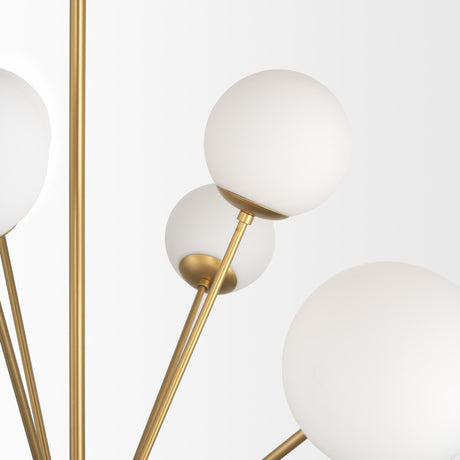 Mercana Barbara Brushed Gold Metal w/ Frosted Glass Globes 18-Light Chandelier