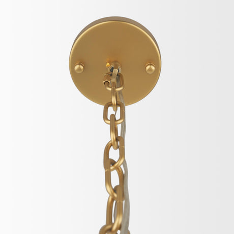 Mercana Barbara Brushed Gold Metal w/ Frosted Glass Globes 11-Light Chandelier