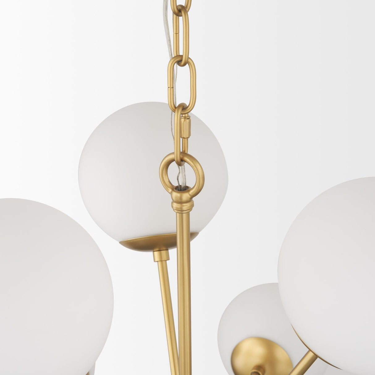 Mercana Barbara Brushed Gold Metal w/ Frosted Glass Globes 11-Light Chandelier