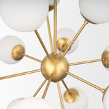 Mercana Barbara Brushed Gold Metal w/ Frosted Glass Globes 11-Light Chandelier