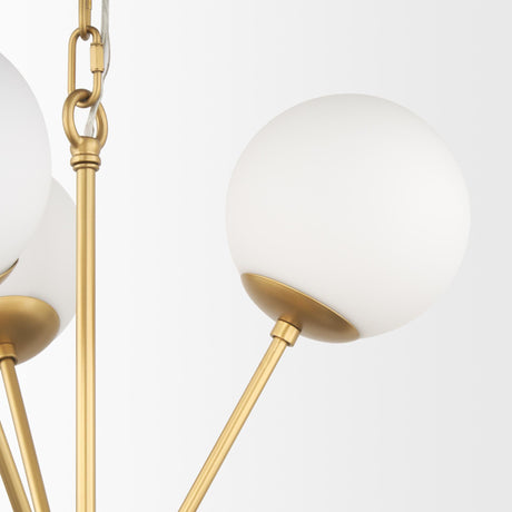 Mercana Barbara Brushed Gold Metal w/ Frosted Glass Globes 11-Light Chandelier