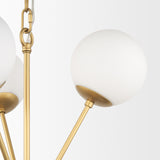 Mercana Barbara Brushed Gold Metal w/ Frosted Glass Globes 11-Light Chandelier