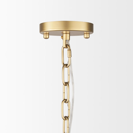 Mercana Monroe Brushed Gold Metal w/ Resin Shade 6-Light Chandelier