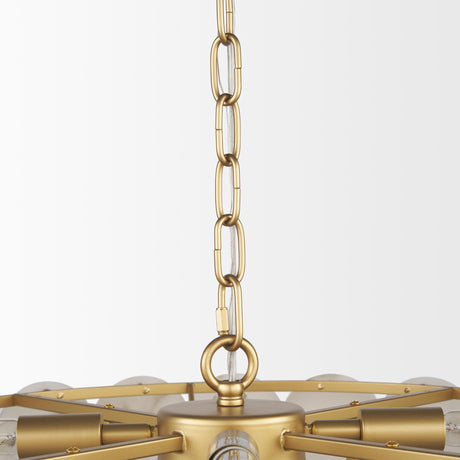 Mercana Monroe Brushed Gold Metal w/ Resin Shade 6-Light Chandelier