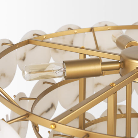 Mercana Monroe Brushed Gold Metal w/ Resin Shade 6-Light Chandelier