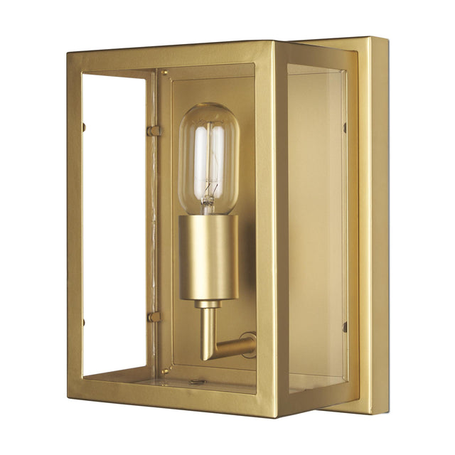 Mercana Cairn Brushed Gold Metal w/ Glass 1-Light Wall Sconce