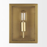 Mercana Cairn Brushed Gold Metal w/ Glass 1-Light Wall Sconce