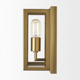Mercana Cairn Brushed Gold Metal w/ Glass 1-Light Wall Sconce