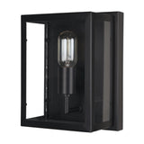 Mercana Cairn Matte Black Metal w/ Glass 1-Light Wall Sconce