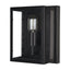 Mercana Cairn Matte Black Metal w/ Glass 1-Light Wall Sconce