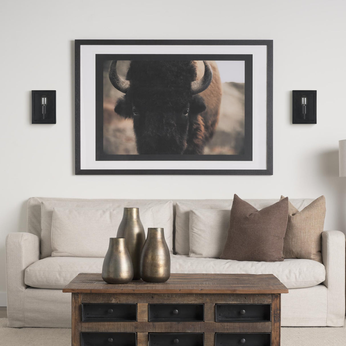 Mercana Cairn Matte Black Metal w/ Glass 1-Light Wall Sconce