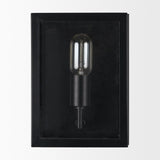Mercana Cairn Matte Black Metal w/ Glass 1-Light Wall Sconce