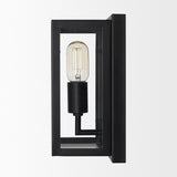 Mercana Cairn Matte Black Metal w/ Glass 1-Light Wall Sconce