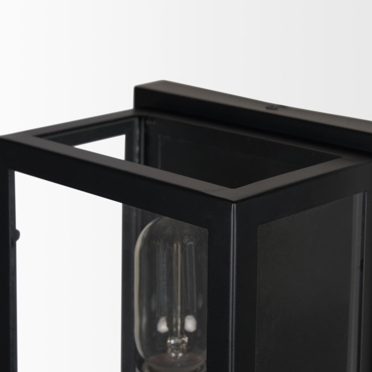 Mercana Cairn Matte Black Metal w/ Glass 1-Light Wall Sconce
