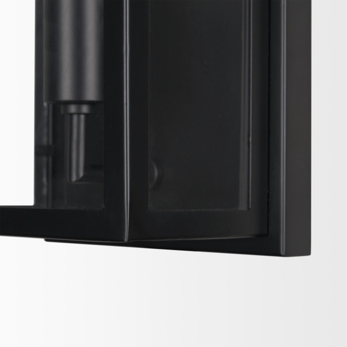 Mercana Cairn Matte Black Metal w/ Glass 1-Light Wall Sconce