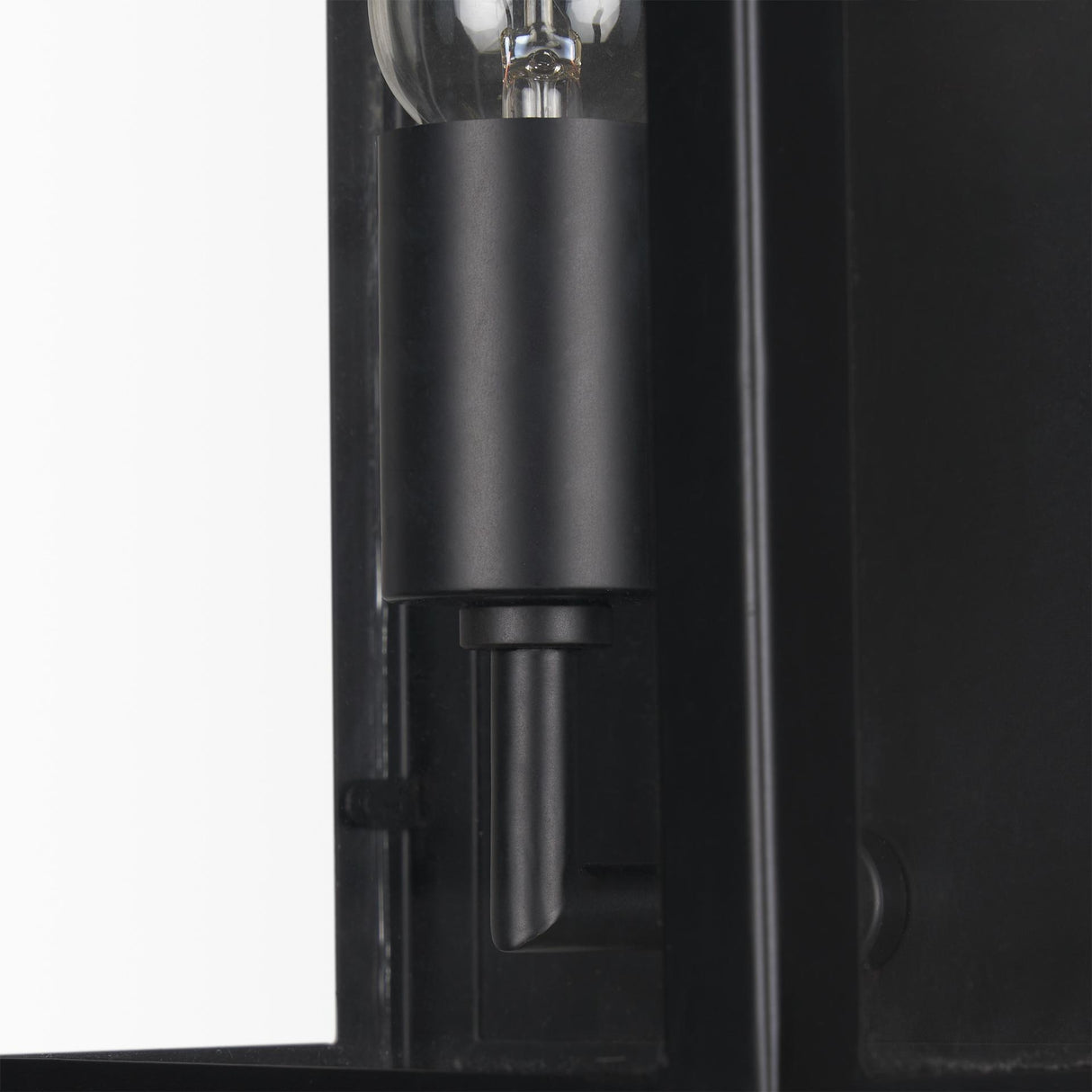 Mercana Cairn Matte Black Metal w/ Glass 1-Light Wall Sconce