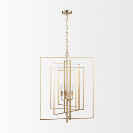 Mercana Colleen Antiqued Gold Metal 4-Light Chandelier