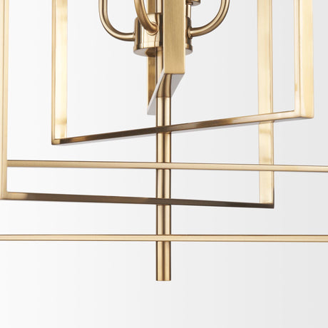 Mercana Colleen Antiqued Gold Metal 4-Light Chandelier