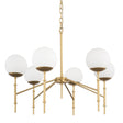 Mercana Edie Brushed Gold Metal w/ Frosted Glass Globes 6-Light Chandelier