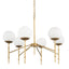 Mercana Edie Brushed Gold Metal w/ Frosted Glass Globes 6-Light Chandelier