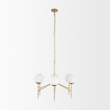Mercana Edie Brushed Gold Metal w/ Frosted Glass Globes 6-Light Chandelier