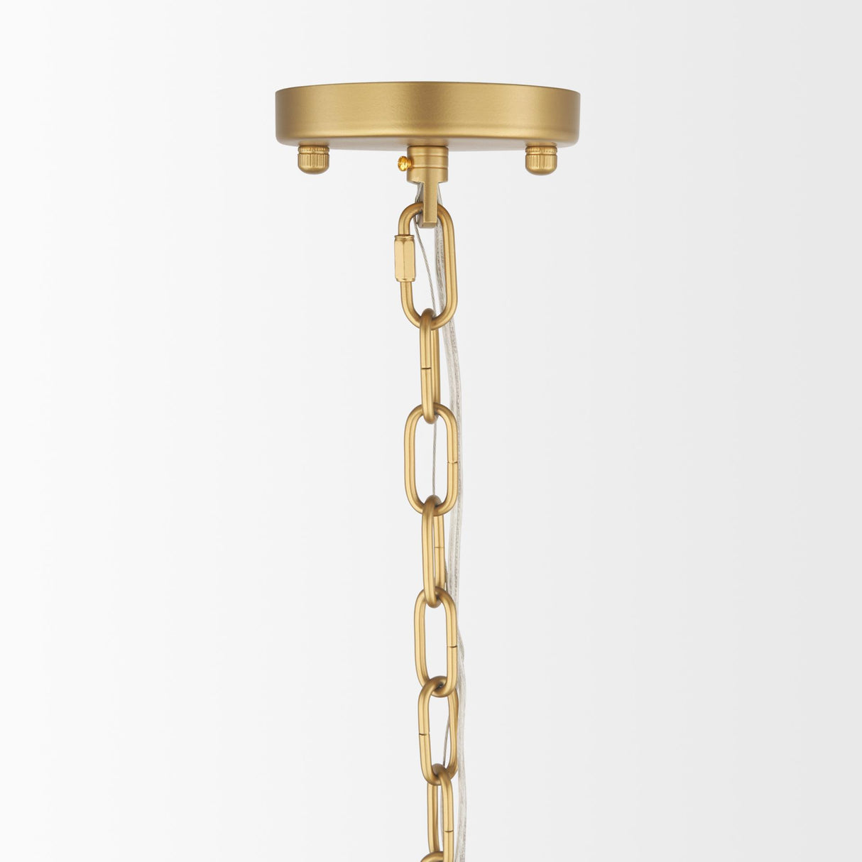 Mercana Edie Brushed Gold Metal w/ Frosted Glass Globes 6-Light Chandelier