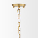 Mercana Edie Brushed Gold Metal w/ Frosted Glass Globes 6-Light Chandelier