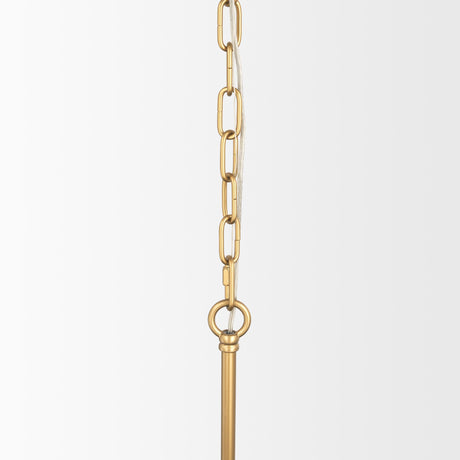 Mercana Edie Brushed Gold Metal w/ Frosted Glass Globes 6-Light Chandelier