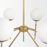 Mercana Edie Brushed Gold Metal w/ Frosted Glass Globes 6-Light Chandelier