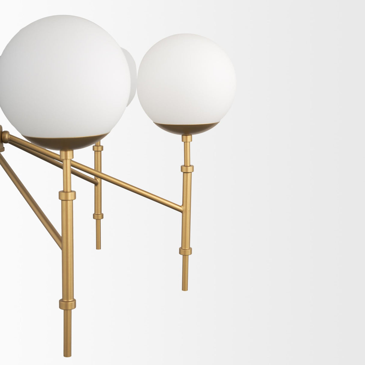 Mercana Edie Brushed Gold Metal w/ Frosted Glass Globes 6-Light Chandelier