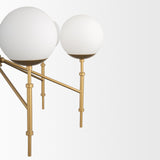 Mercana Edie Brushed Gold Metal w/ Frosted Glass Globes 6-Light Chandelier