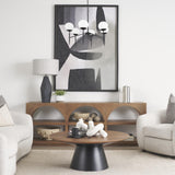 Mercana Edie Matte Black Metal w/ Frosted Glass Globes 6-Light Chandelier