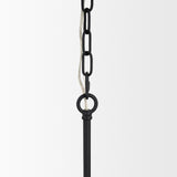 Mercana Edie Matte Black Metal w/ Frosted Glass Globes 6-Light Chandelier