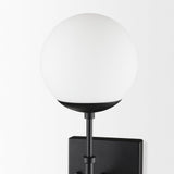 Mercana Edie Matte Black Metal w/ Frosted Glass Globes 2-Light Wall Sconce