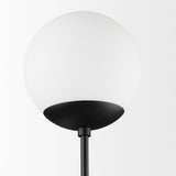 Mercana Edie Matte Black Metal w/ Frosted Glass Globes 2-Light Wall Sconce