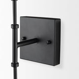 Mercana Edie Matte Black Metal w/ Frosted Glass Globes 2-Light Wall Sconce