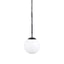Mercana Edie Matte Black Metal w/ Frosted Glass Globe 1-Light Pendant