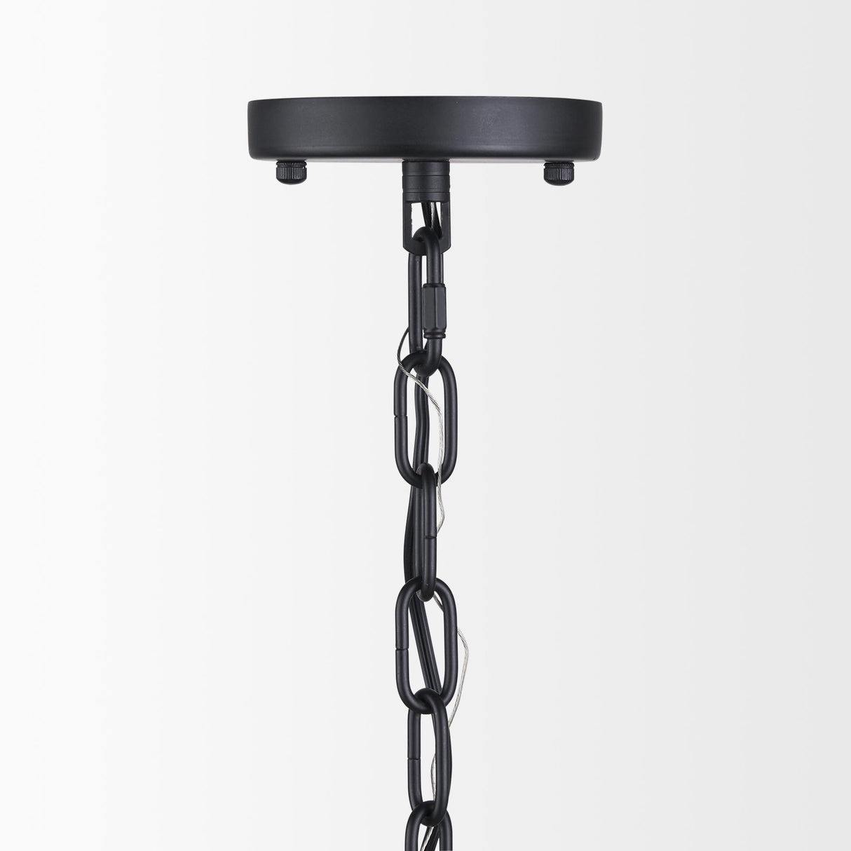 Mercana Edie Matte Black Metal w/ Frosted Glass Globe 1-Light Pendant