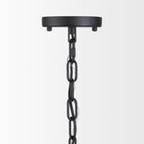 Mercana Edie Matte Black Metal w/ Frosted Glass Globe 1-Light Pendant