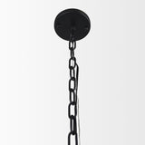 Mercana Edie Matte Black Metal w/ Frosted Glass Globe 1-Light Pendant