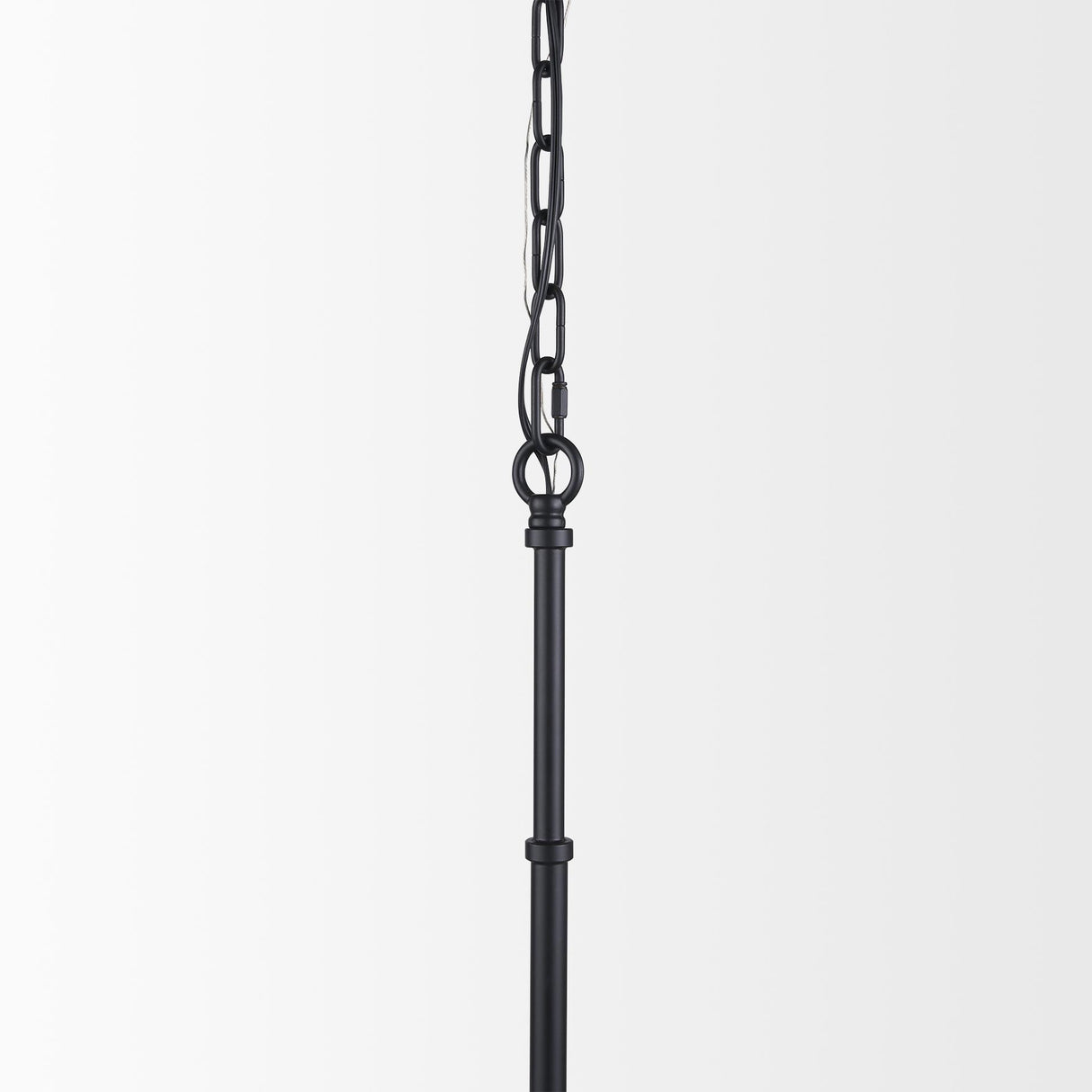 Mercana Edie Matte Black Metal w/ Frosted Glass Globe 1-Light Pendant