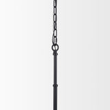 Mercana Edie Matte Black Metal w/ Frosted Glass Globe 1-Light Pendant